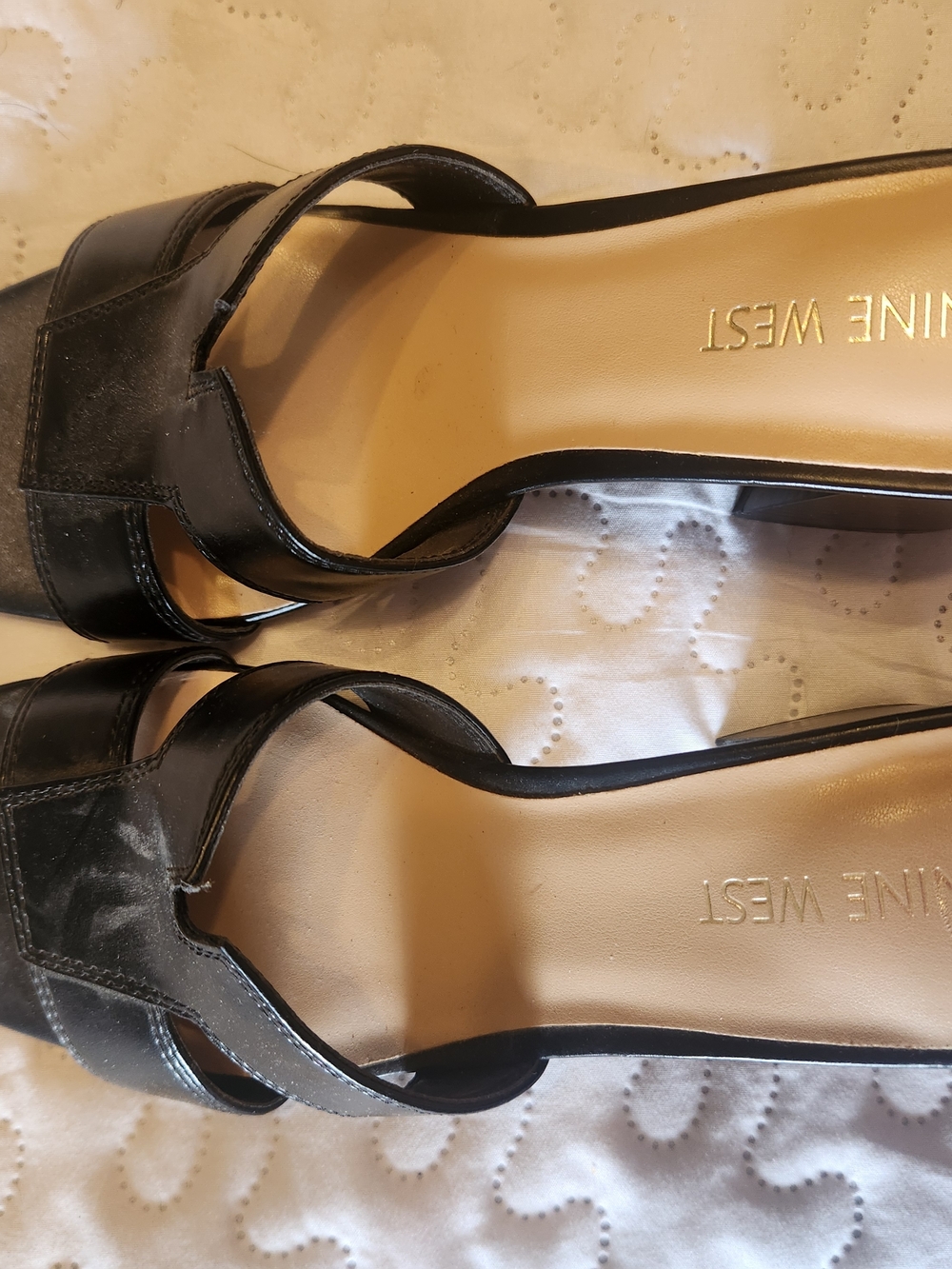 Nine West Black Open-Toe Strappy Heels